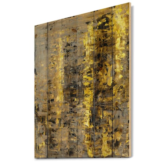 Designart - Yellow Meets Grey Abstract Art II